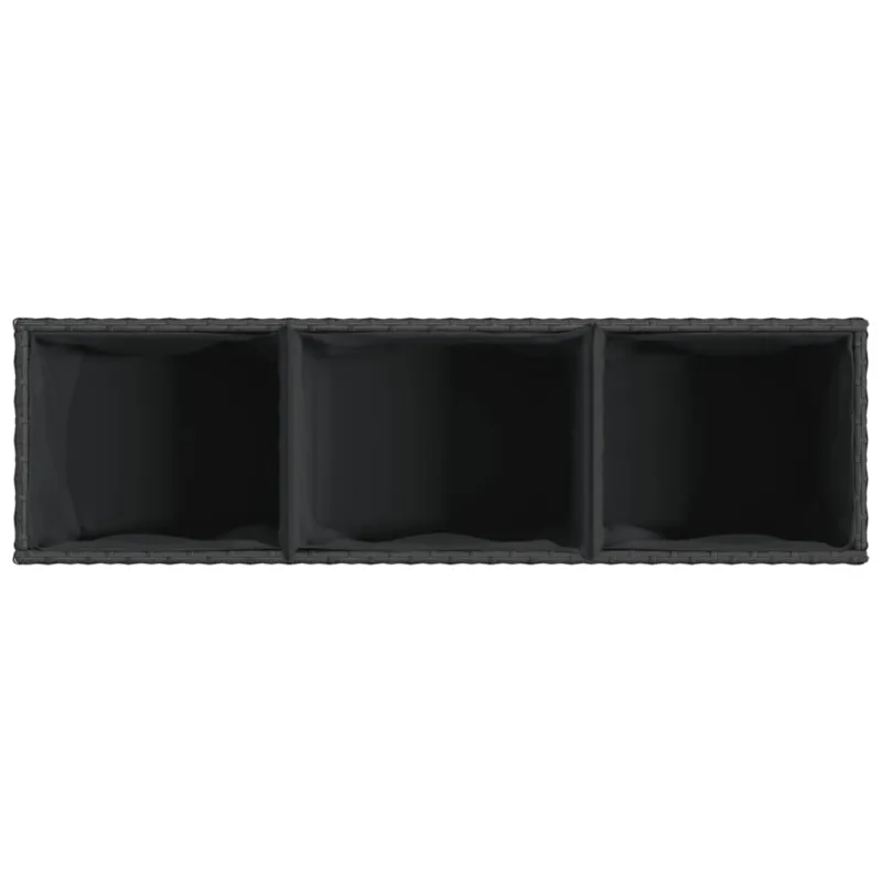 Sodo loveliai su vazonais, 2vnt., juodi, 105x30x32cm, ratanas