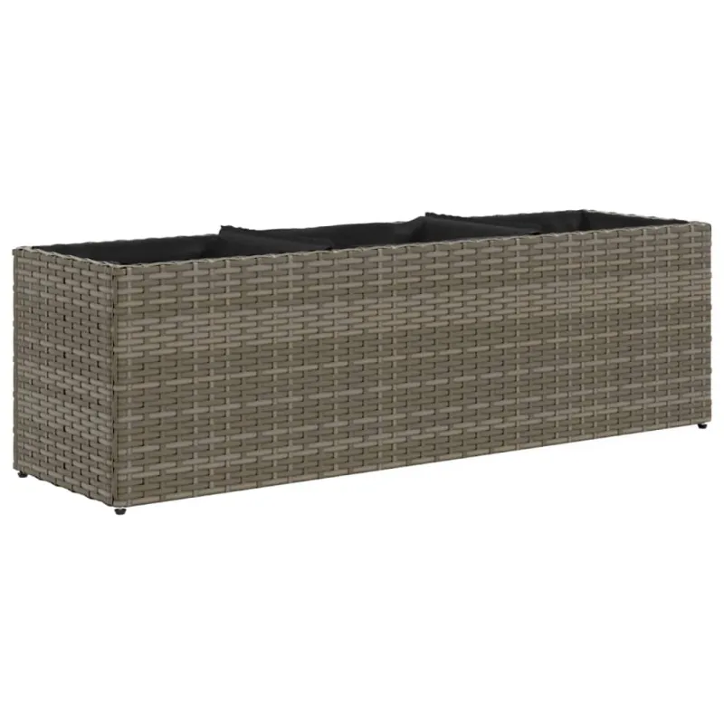 Sodo loveliai su vazonais, 2vnt., pilki, 105x30x32cm, ratanas