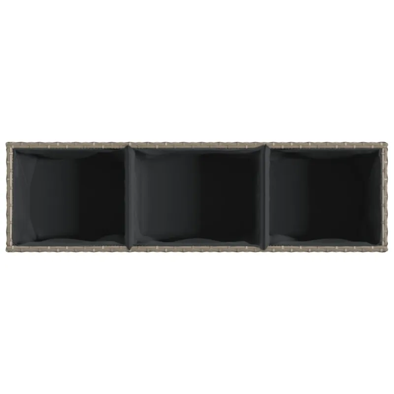 Sodo loveliai su vazonais, 2vnt., pilki, 105x30x32cm, ratanas