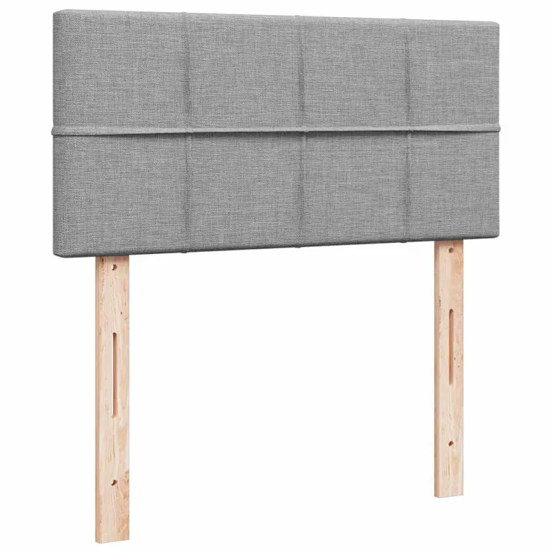 Osmanų lovos rėmas su čiužiniu, pilkas, 90x190cm, audinys