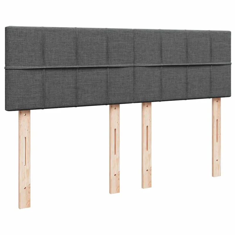 Osmanų lova su čiužiniu ir LED tamsiai pilka 140x190cm audinys