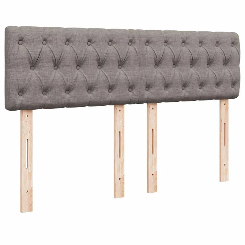 Osmanų lova su čiužiniu ir LED, taupe, 140x190cm, audinys
