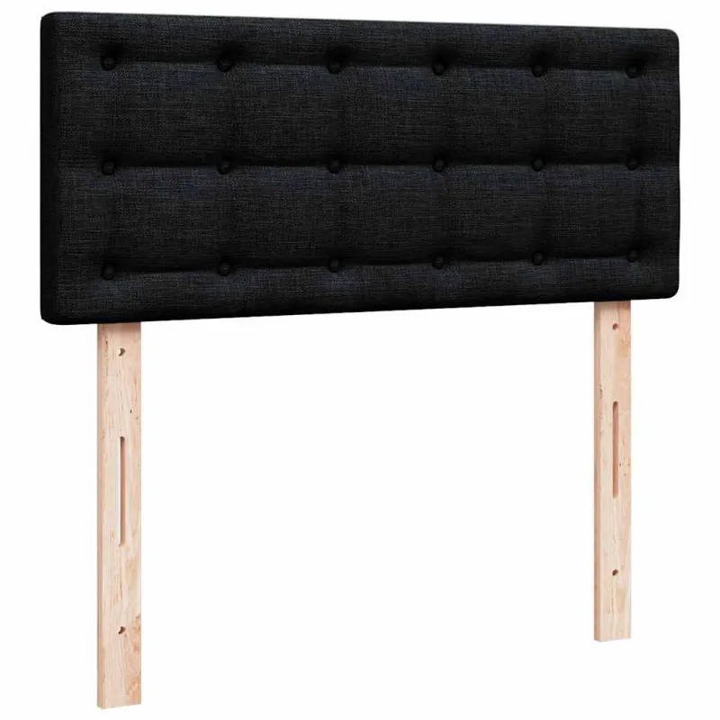 Osmanų lova su čiužiniu ir LED, juodas, 120x190cm, audinys