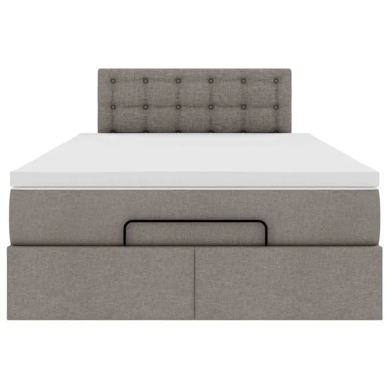 Osmanų lova su čiužiniu ir LED, taupe sp., 120x190cm, audinys