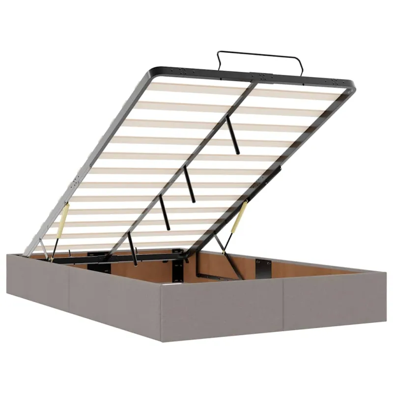 Osmanų lova su čiužiniu ir LED, taupe sp., 120x190cm, audinys