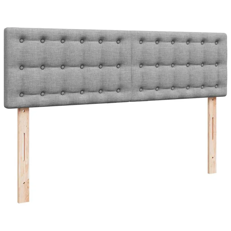 Osmanų lova su čiužiniu ir LED šviesiai pilka 140x190cm audinys