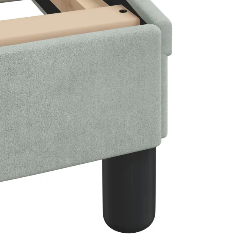 Lovos rėmas su LED be čiužinio, Hanko, šviesiai pilkas, 140x190cm, aksomas
