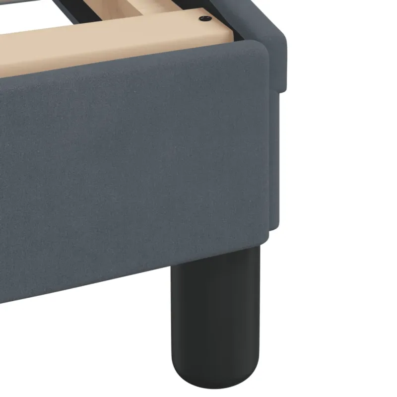 Lovos rėmas su LED be čiužinio, tamsiai pilkas, 140x190cm, aksomas