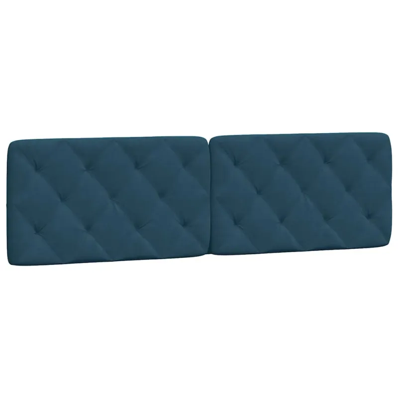 Lovos rėmas su LED be čiužinio, mėlynos spalvos, 180x200cm, aksomas