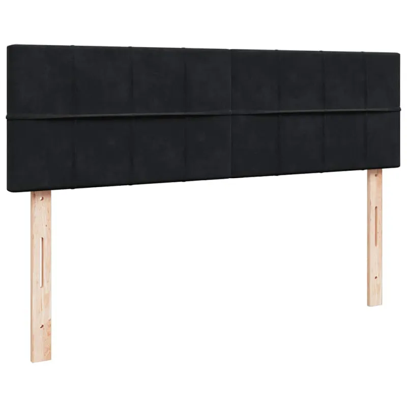 Osmanų lova su čiužiniu ir LED Juodas 140x190cm Velvet
