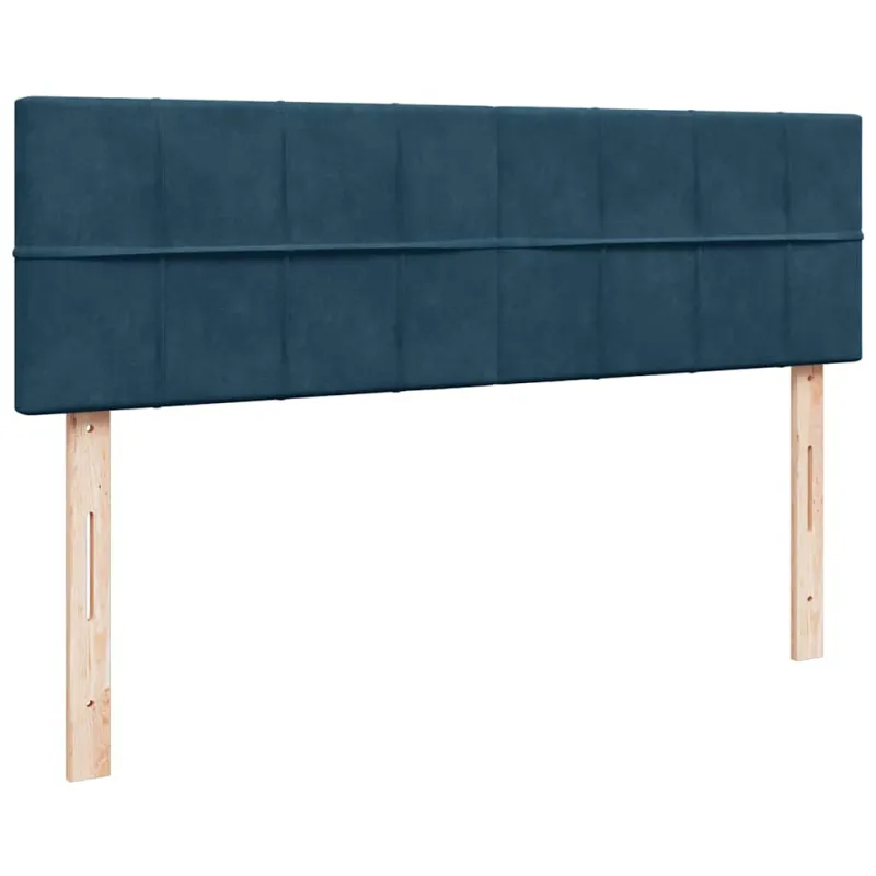 Osmanų lova su čiužiniu ir LED Tamsiai mėlyna 140x190cm Velvet