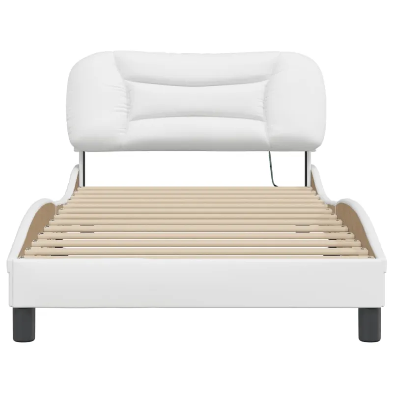 Lovos rėmas su LED be čiužinio, Hvar, baltos spalvos, 100x200cm
