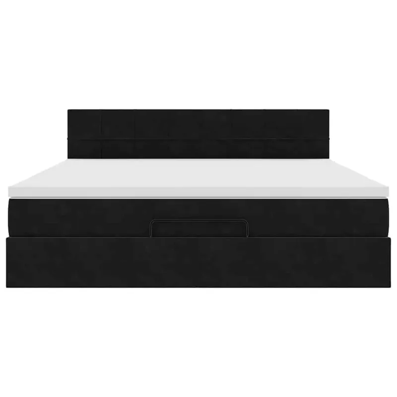 Osmanų lova su čiužiniu ir LED Juodas 180x200cm Velvet