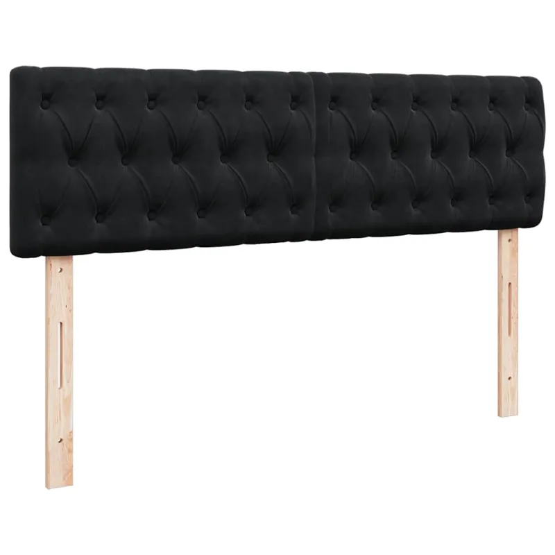 Osmanų lova su čiužiniu ir LED Juodas 140x190cm Velvet