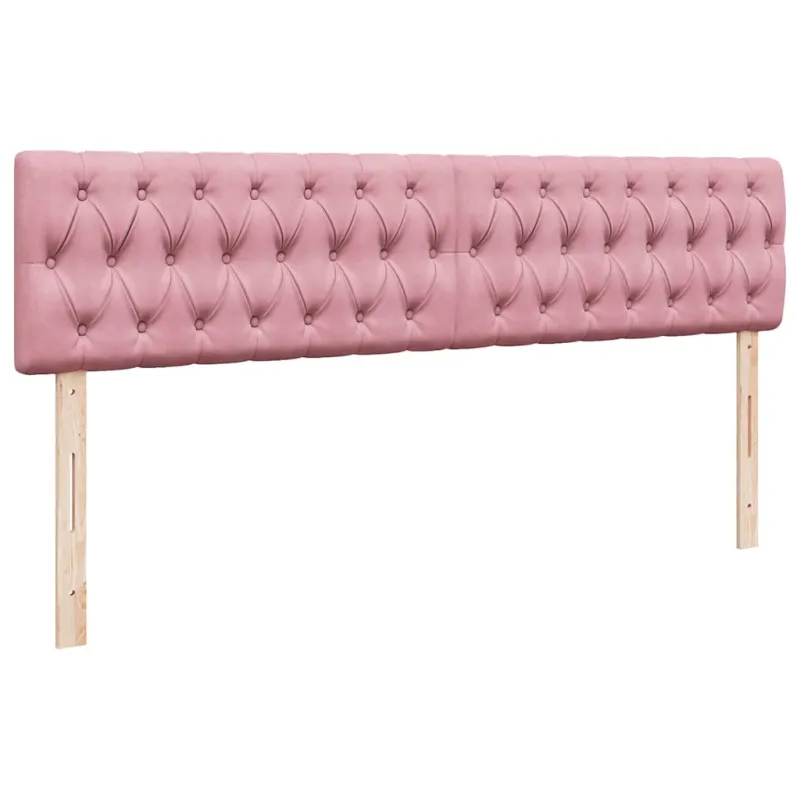 Osmanų lova su čiužiniu ir LED Rožinis 160x200cm Velvet