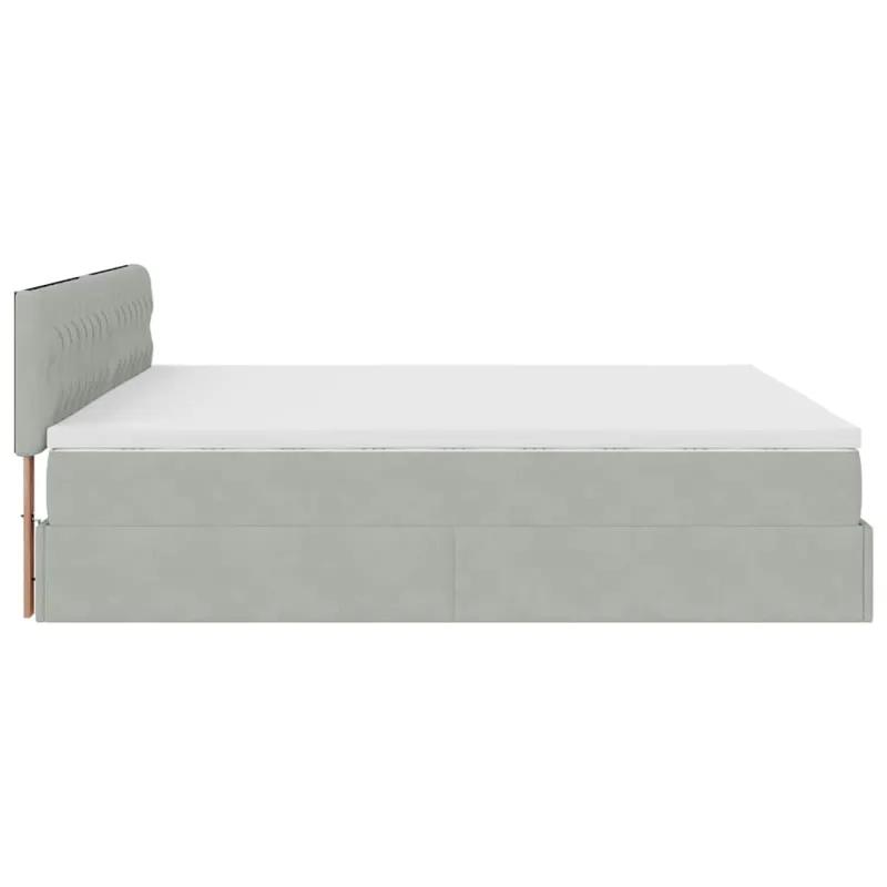 Osmanų lova su čiužiniu ir LED šviesiai pilka 180x200cm Velvet