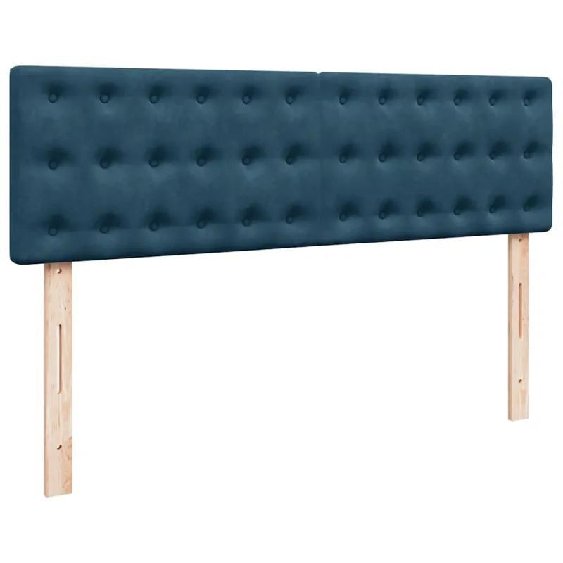 Osmanų lova su čiužiniu ir LED Tamsiai mėlyna 140x190cm Velvet