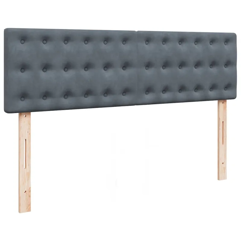 Osmanų lova su čiužiniu ir LED Tamsiai Pilka 140x200cm Velvet
