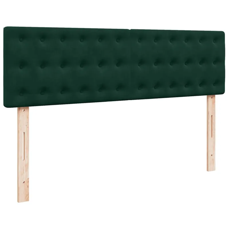 Osmanų lova su čiužiniu ir LED Tamsiai žalia 140x200cm Velvet