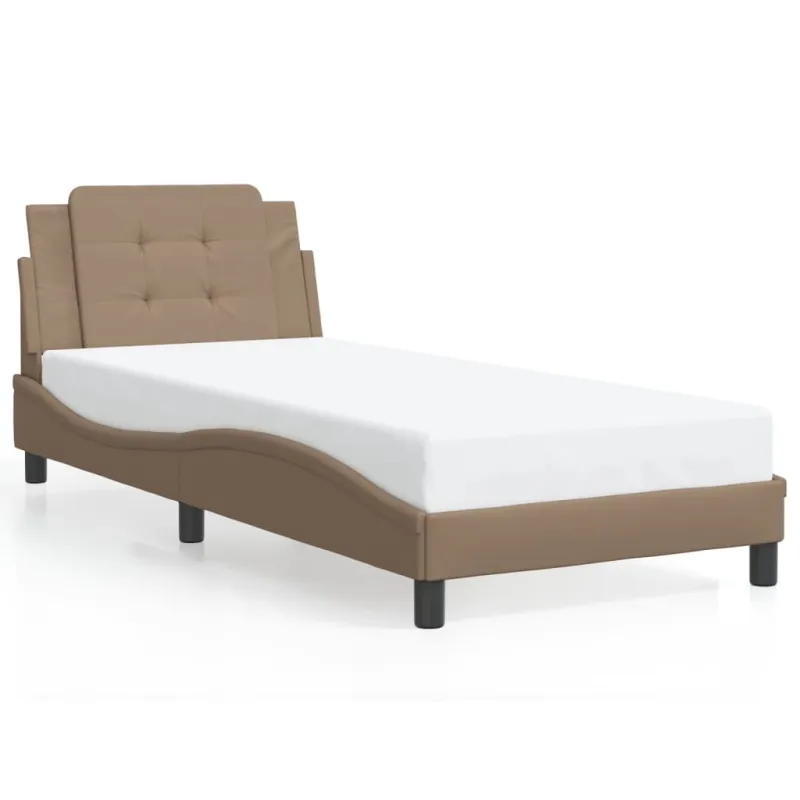Lovos rėmas su LED be čiužinio, Zadar, kapučino spalvos, 80x200cm