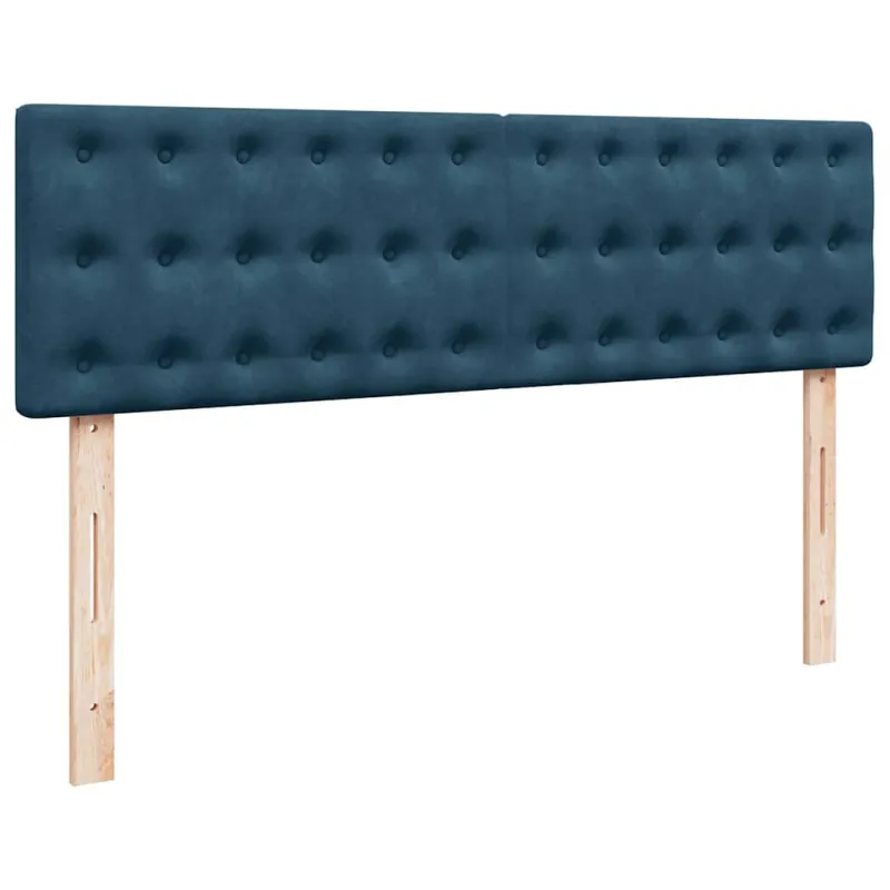 Osmanų lova su čiužiniu ir LED Tamsiai mėlyna 160x200cm Velvet