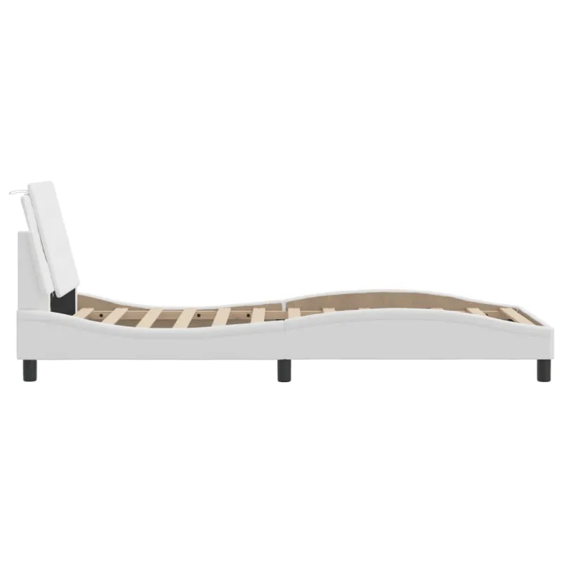 Lovos rėmas su LED be čiužinio, Zadar, baltos spalvos, 90x200cm