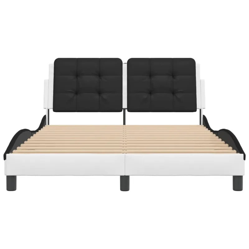 Lovos rėmas su LED be čiužinio, Zadar, baltas ir juodas, 120x200cm