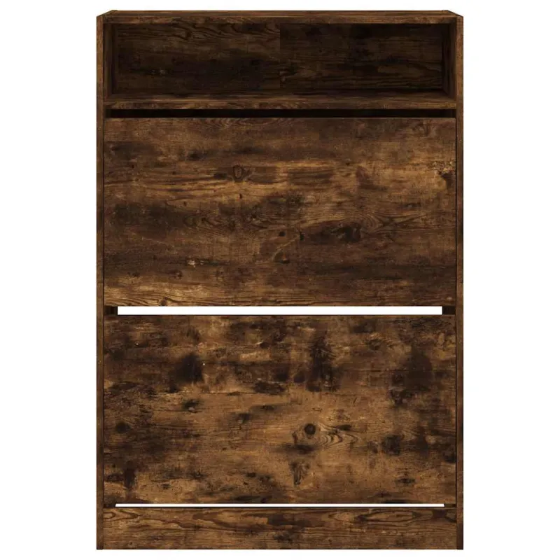 Batų spintelė su 2 atverčiamais stalčiais, dūminė, 80x34x116cm