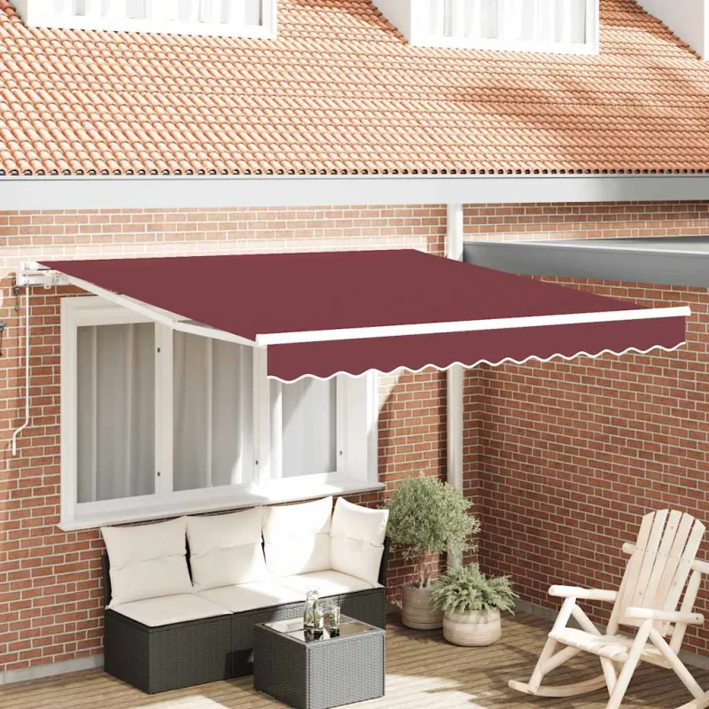 Automatinė ištraukiama markizė, bordo spalvos, 300x250cm