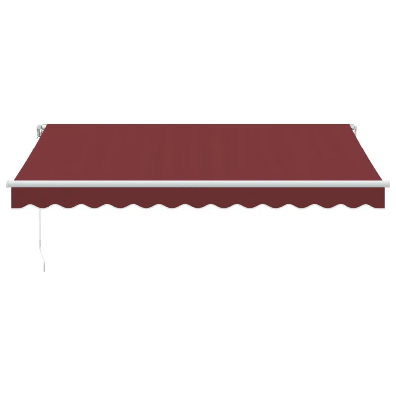 Rankiniu būdu ištraukiama markizė su LED, bordo, 350x250cm
