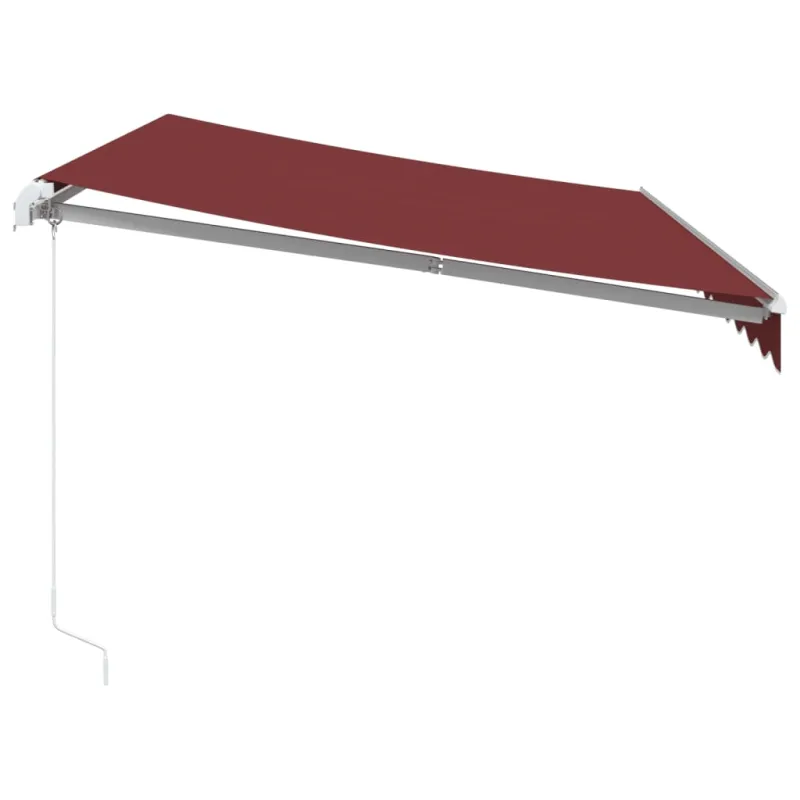 Rankiniu būdu ištraukiama markizė su LED, bordo, 350x250cm
