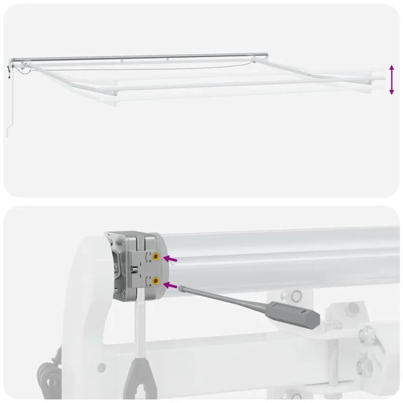 Automatinė ištraukiama markizė su LED, bordo spalvos, 500x300cm