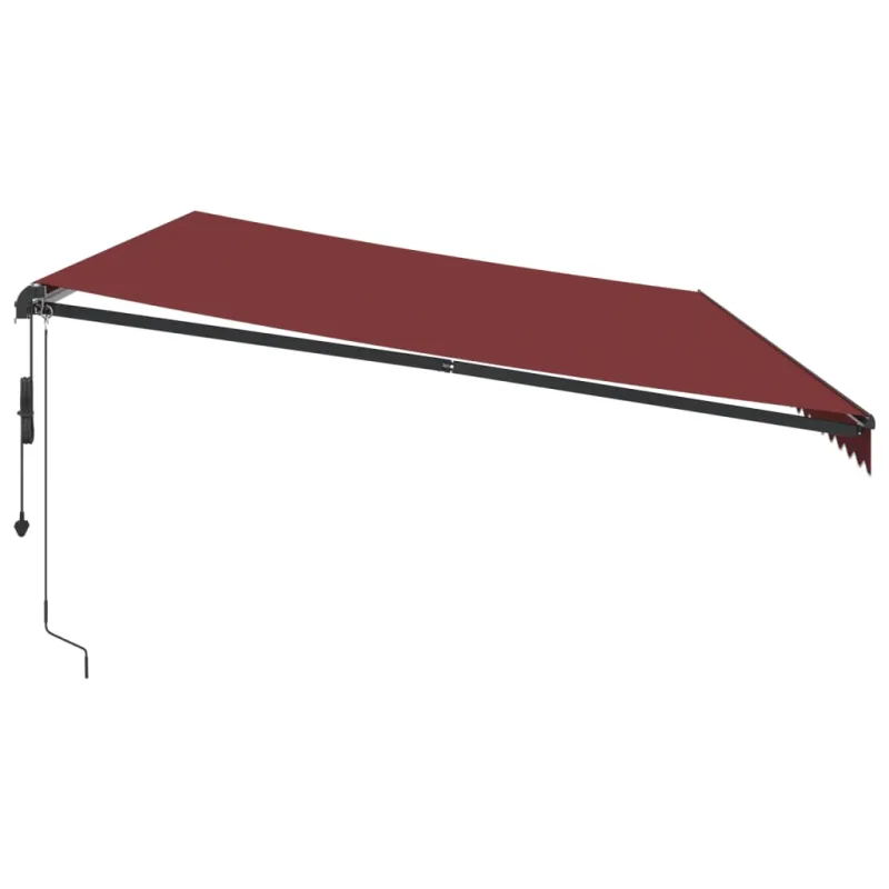 Automatinė ištraukiama markizė su LED, bordo spalvos, 600x350cm