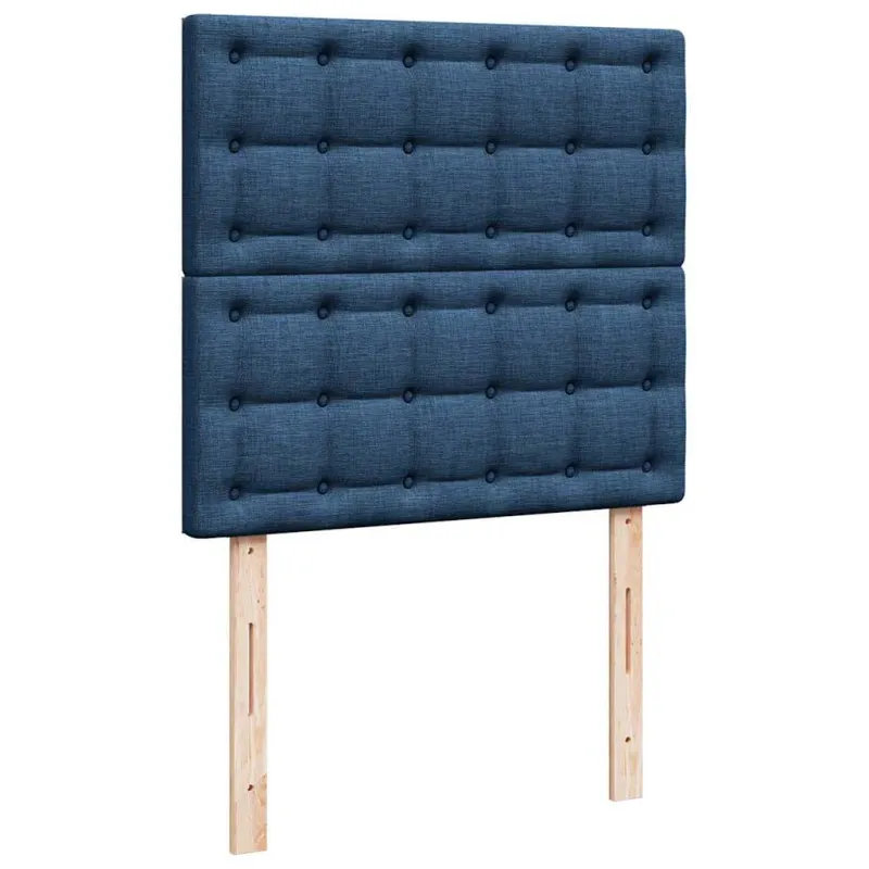 Osmanų lovos rėmas su čiužiniu, mėlynas, 80x200cm, audinys