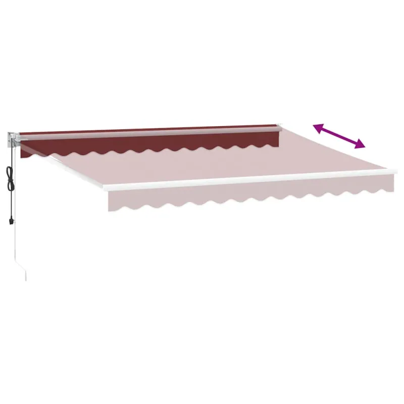 Automatinė ištraukiama markizė, bordo spalvos, 350x250cm