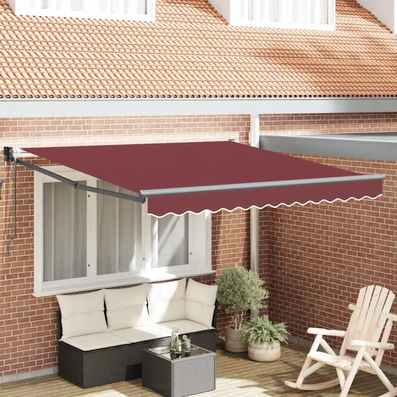 Automatinė ištraukiama markizė, bordo spalvos, 300x250cm