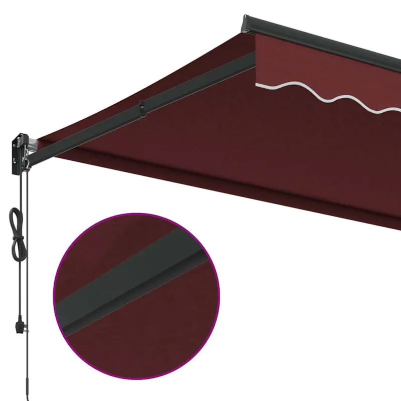 Automatinė ištraukiama markizė, bordo spalvos, 350x250cm