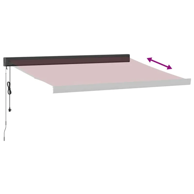 Automatinė ištraukiama markizė, bordo spalvos, 350x250cm