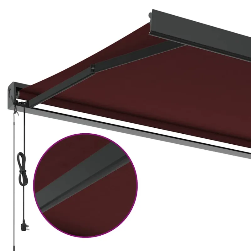 Automatinė ištraukiama markizė, bordo spalvos, 350x250cm