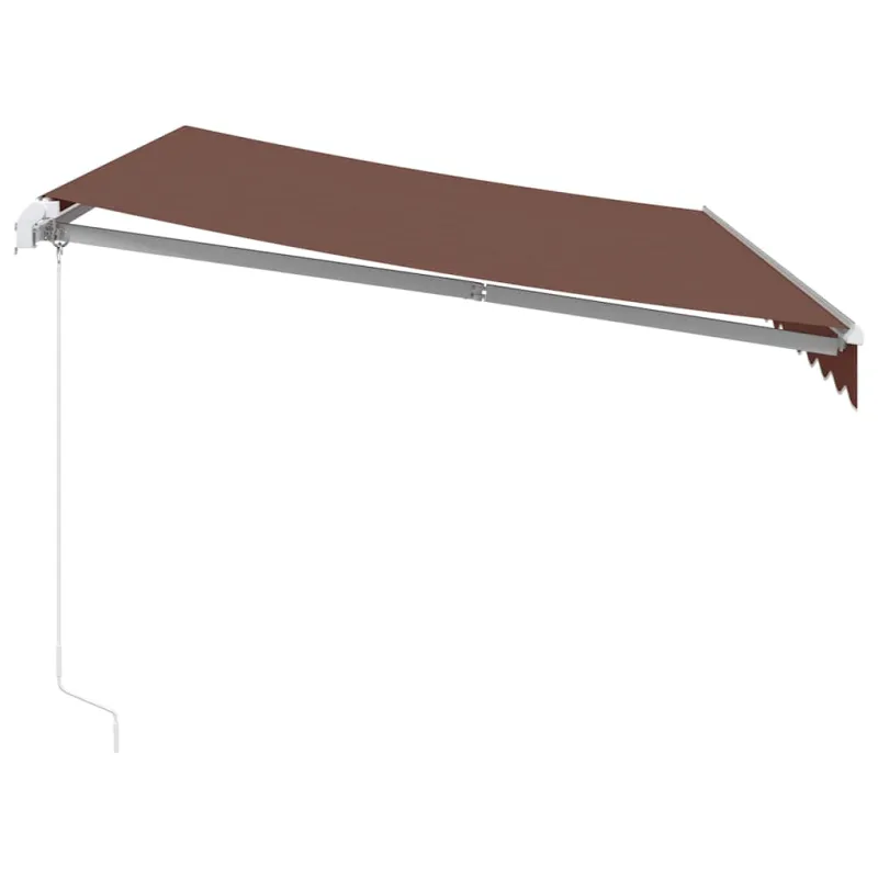 Rankiniu būdu ištraukiama markizė su LED, ruda, 350x250cm