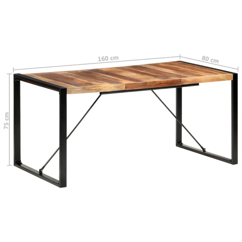 Valgomojo stalas, 160x80x75cm, medienos masyvas