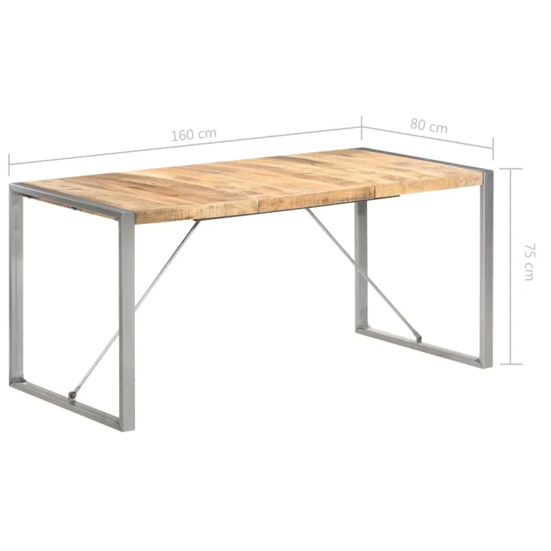 Valgomojo stalas, 160x80x75cm, mango medienos masyvas