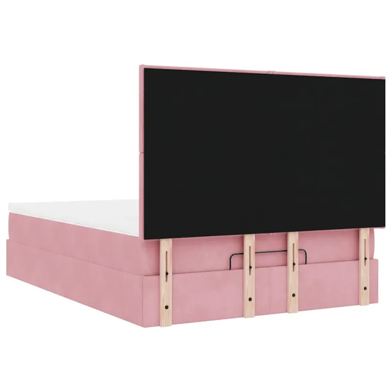 Osmanų lova su čiužiniais Rožinis 140x200cm Velvet