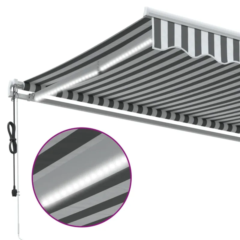 Automatinė ištraukiama markizė, antracito ir balta, 500x350cm