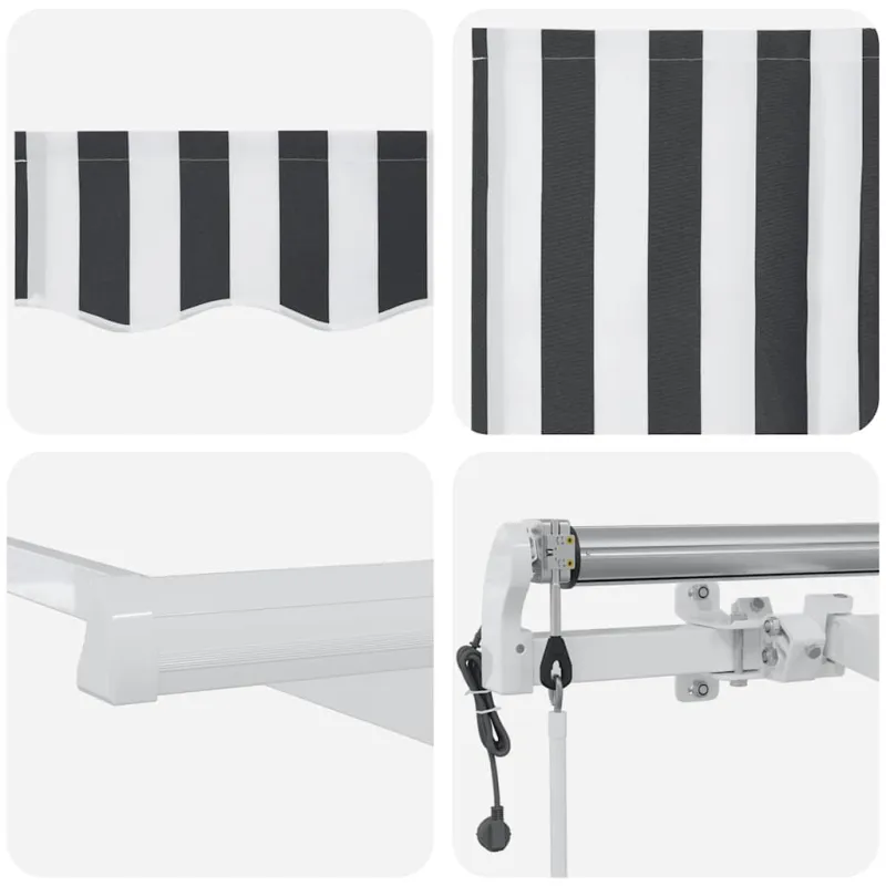 Automatinė ištraukiama markizė, antracito ir balta, 400x300cm
