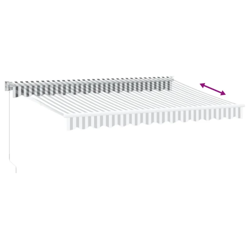 Ištraukiama markizė, antracito/balta, 3,5x2,5m, audinys