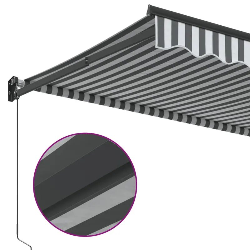 Ištraukiama markizė, antracito/balta, 3,5x2,5m, audinys