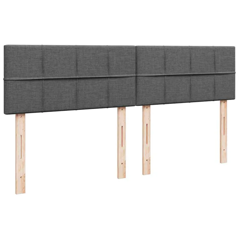 Osmanų lovos rėmas su čiužiniais, pilkas, 160x200cm, audinys