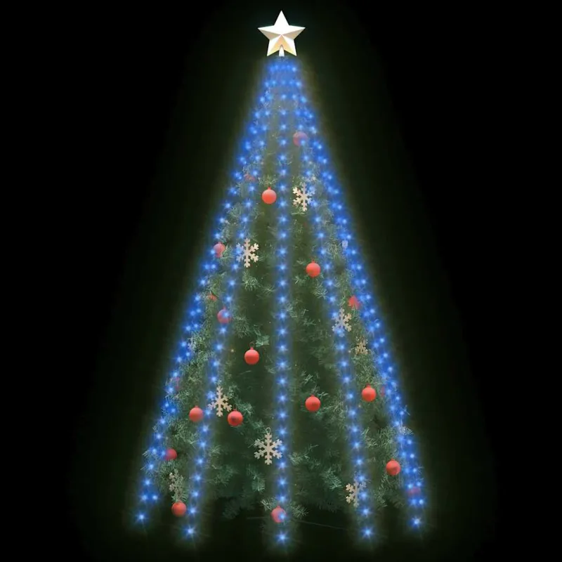 Kalėdų eglutės girlianda su 250 mėlynų LED lempučių, 250cm