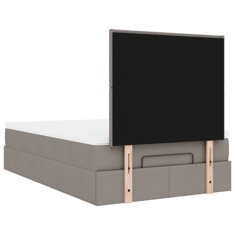 Osmanų lova su čiužiniu ir LED, taupe sp., 120x190cm, audinys